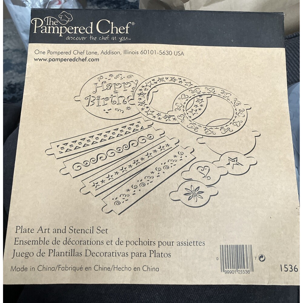 The Pampered Chef Plate Art and Stencil Set #1536 discontinued